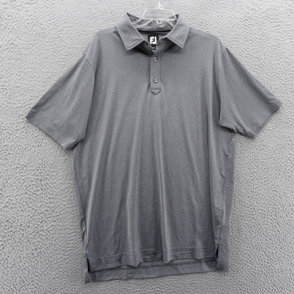 FootJoy Polo Shirt Size L Gray‎ Mens Golf Performance Stretch Moisture Wicking